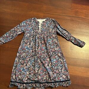 Papo d'Anjo Navy and Red Floral Dress